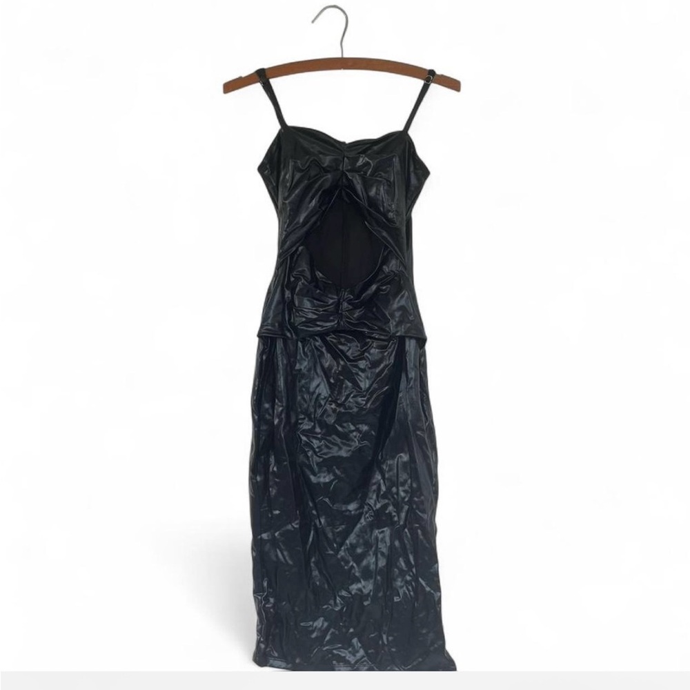 Faux Leather Black  Dress